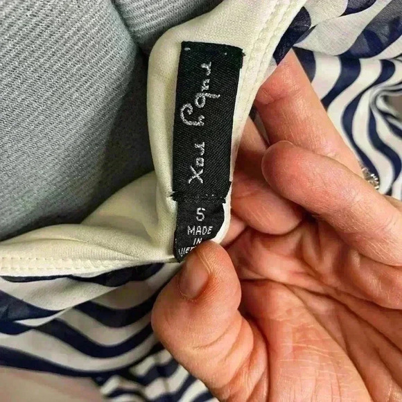 RUBY ROX SUN DRESS STRAPLESS Blue White Stripe - Picture 5 of 6